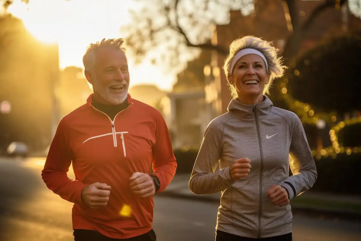 AI Generated senior couple jogging